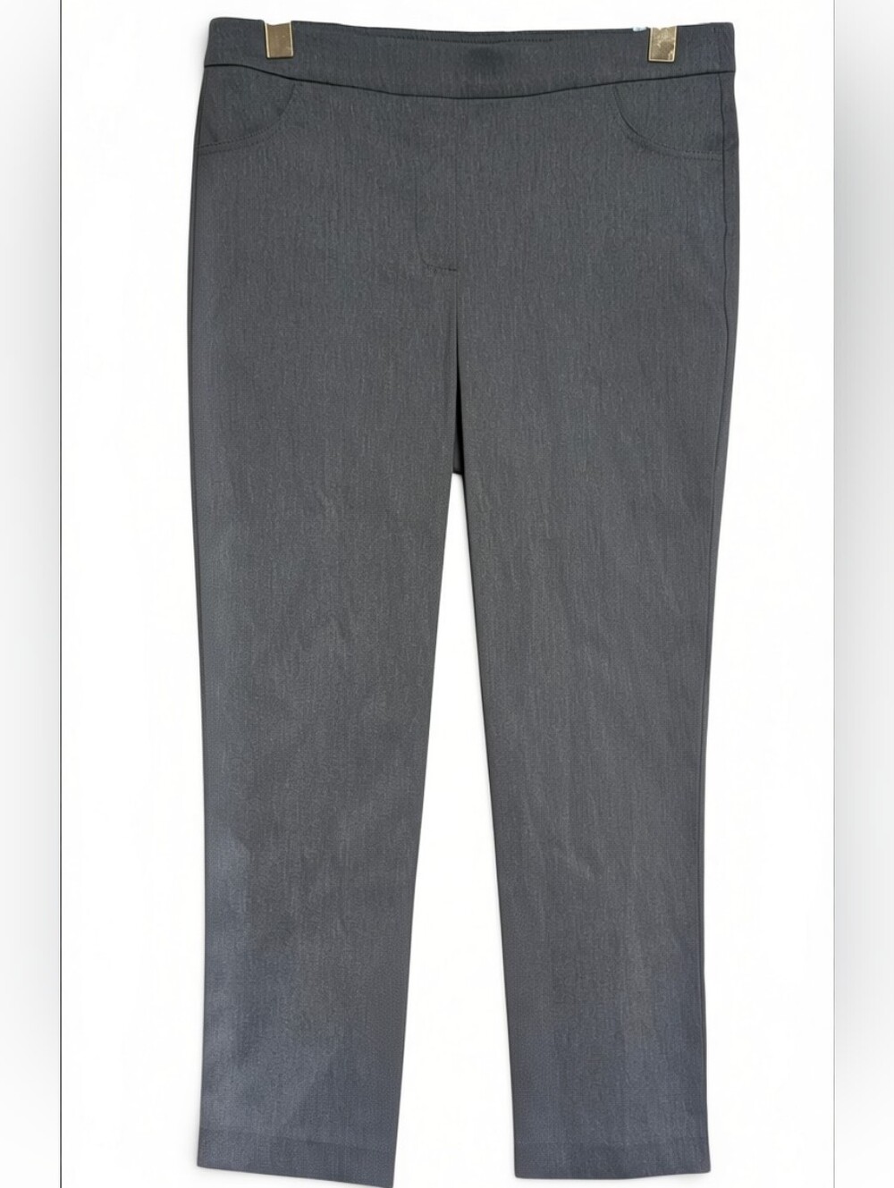 👖 NWT Alfred Dunner Allure Slimming Waistband Pants Gray 10P Office